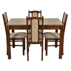 Kolorystyka na zdjęciu:
• stół: orzech
• krzesło: orzech, obicie 2