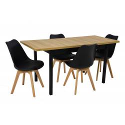 Stół rozkładany M-10 70x120/160 + 4 krzesła SL-2