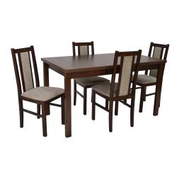 Stół rozkładany ORZECH AL-2 80x140/180 + 4 krzesła B-14 Orzech 2