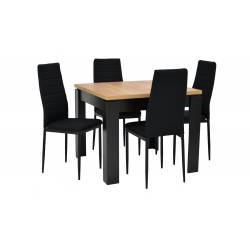 4 krzesła tkanina i stół nierozkładany do kuchni Dąb Craft 90x90 cm C-9 CH-3