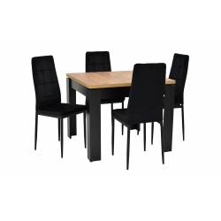 4 krzesła i stół nierozkładany do kuchni Dąb Craft 90x90 cm C-9 IK-07