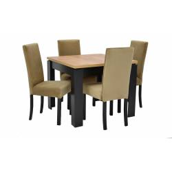 4 krzesła i stół nierozkładany do kuchni Dąb Craft 90x90 cm C-9 R-2