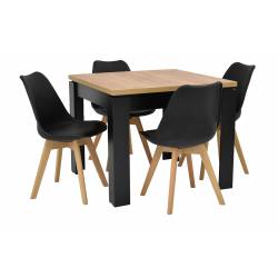 4 krzesła skandynawskie i stół nierozkładany do kuchni Dąb Craft 90x90 cm C-9 SL-2