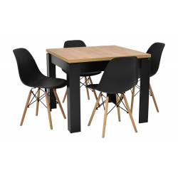 4 krzesła skandynawskie i stół nierozkładany do kuchni Dąb Craft 90x90 cm C-9 SL-1