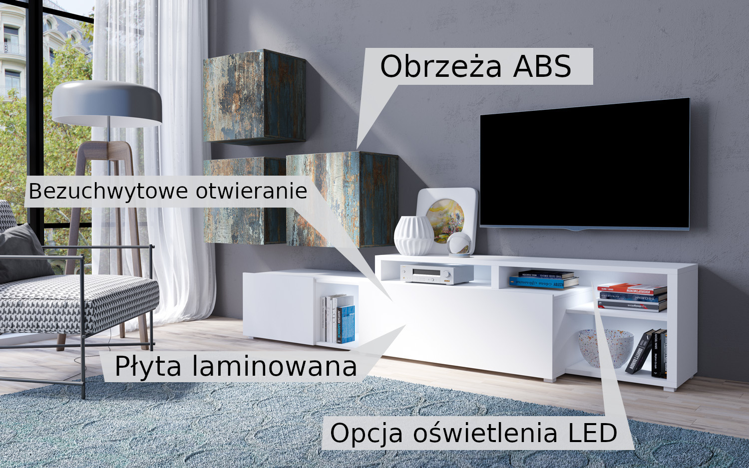 Meblościanka Vento biały