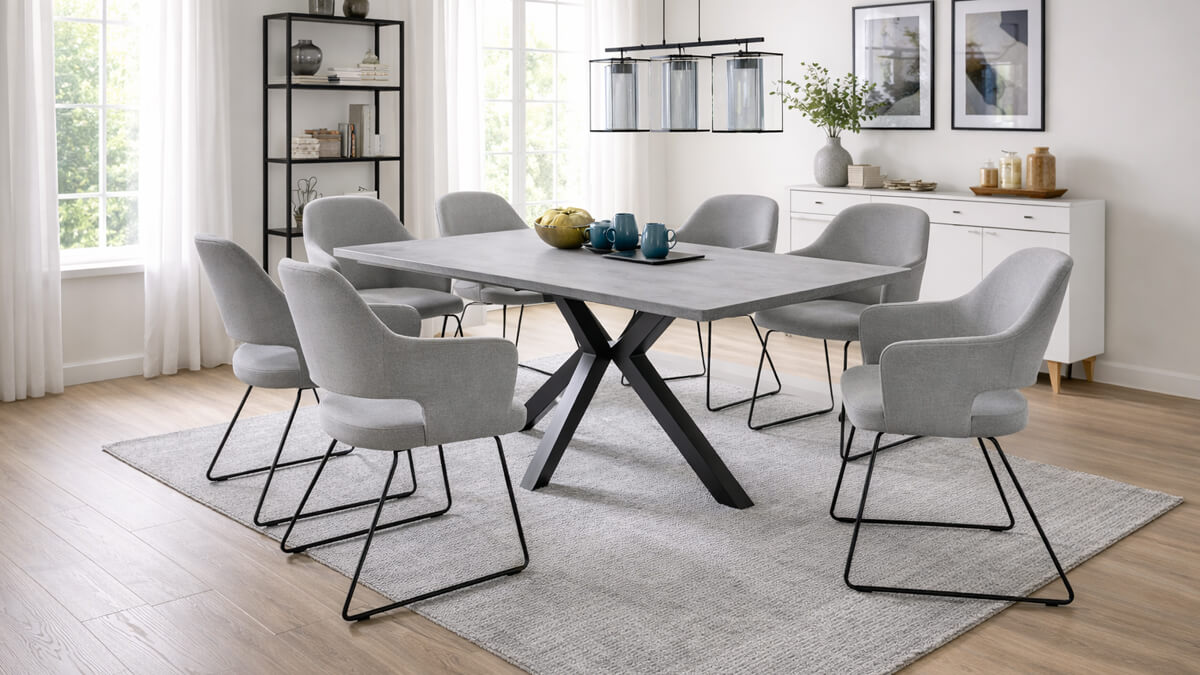 Szare stoły do jadalni – przewodnik po trwałych i funkcjonalnych rozwiązaniach